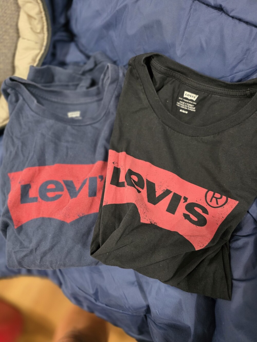 Levi's Black & Navy Graphic Logo Tees with Red Print